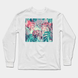 Monstera in Rain Forest Long Sleeve T-Shirt